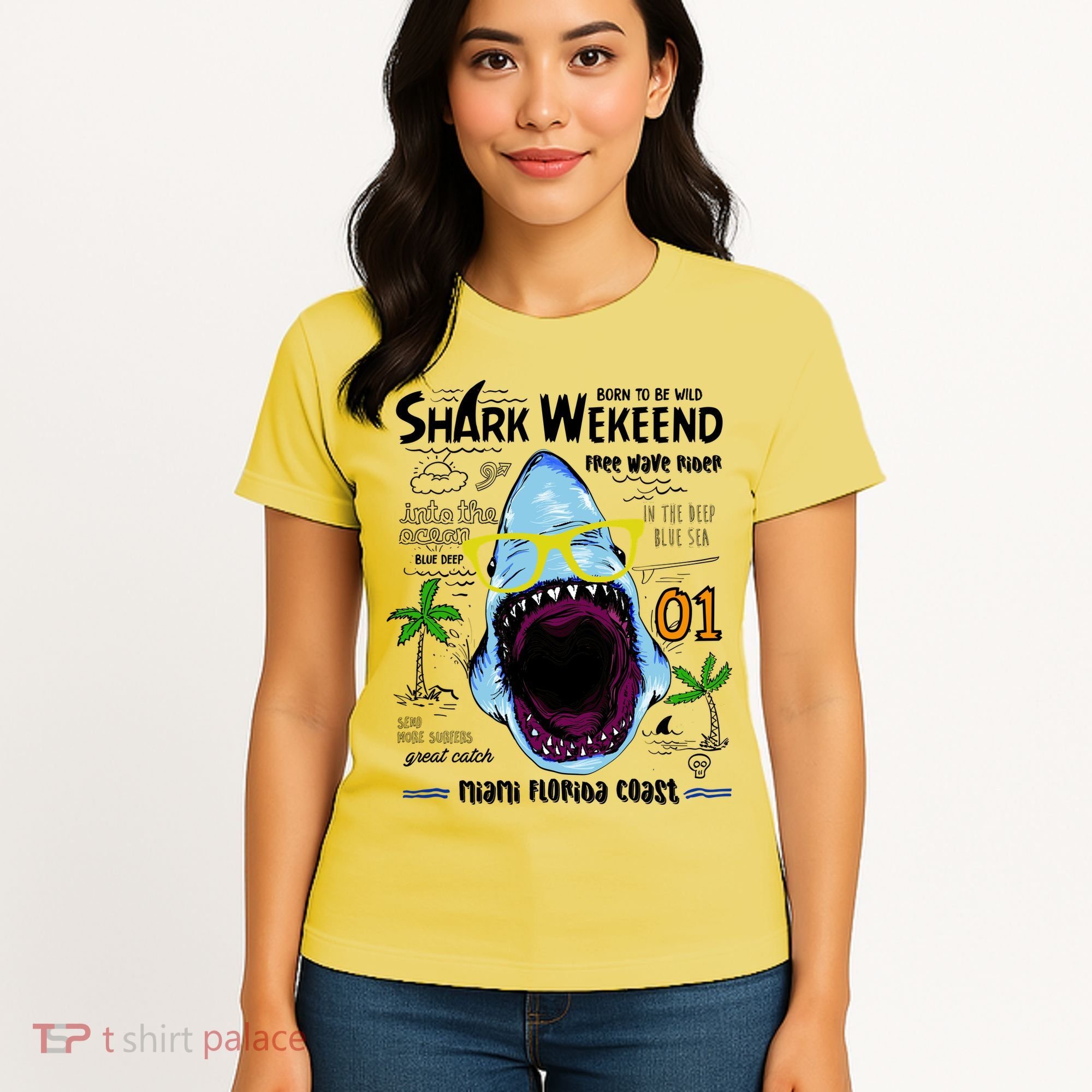 Born To Be Wild - Shark Weekend Slogans Women's T-Shirt