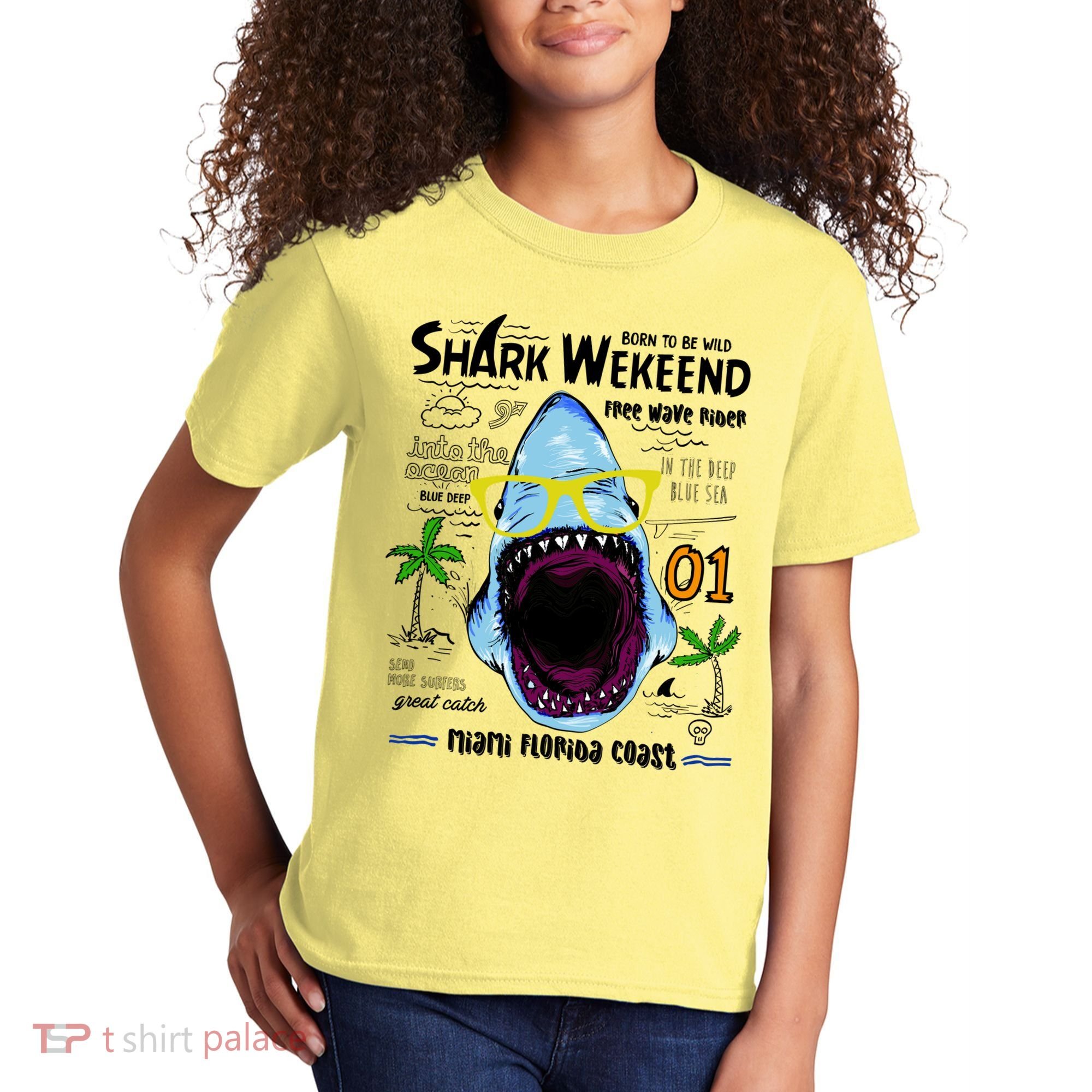 Born To Be Wild - Shark Weekend Slogans Kids T-Shirt