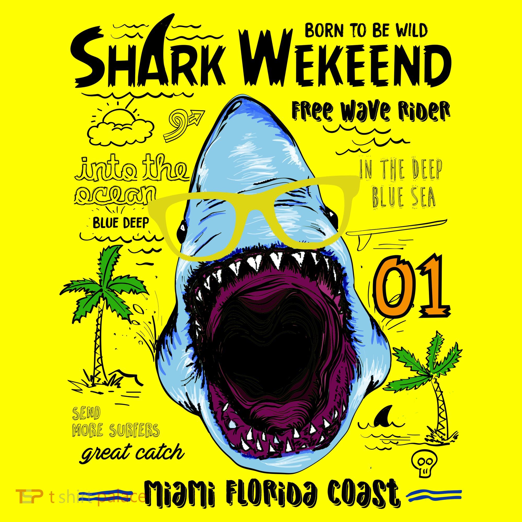 Born To Be Wild - Shark Weekend Slogans Kids T-Shirt