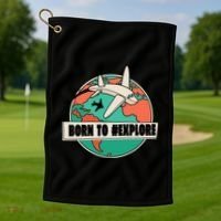 Born To Explore Golf Towel thumb 1