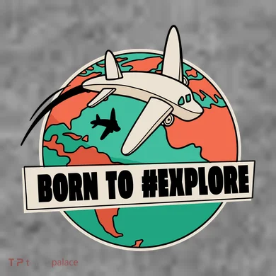 Born To Explore Cropped Pullover Crew