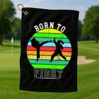 Born To Fight Golf Towel thumb 1