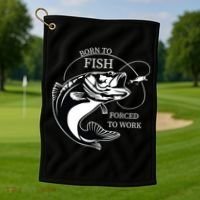 Born To Fish Golf Towel thumb 1