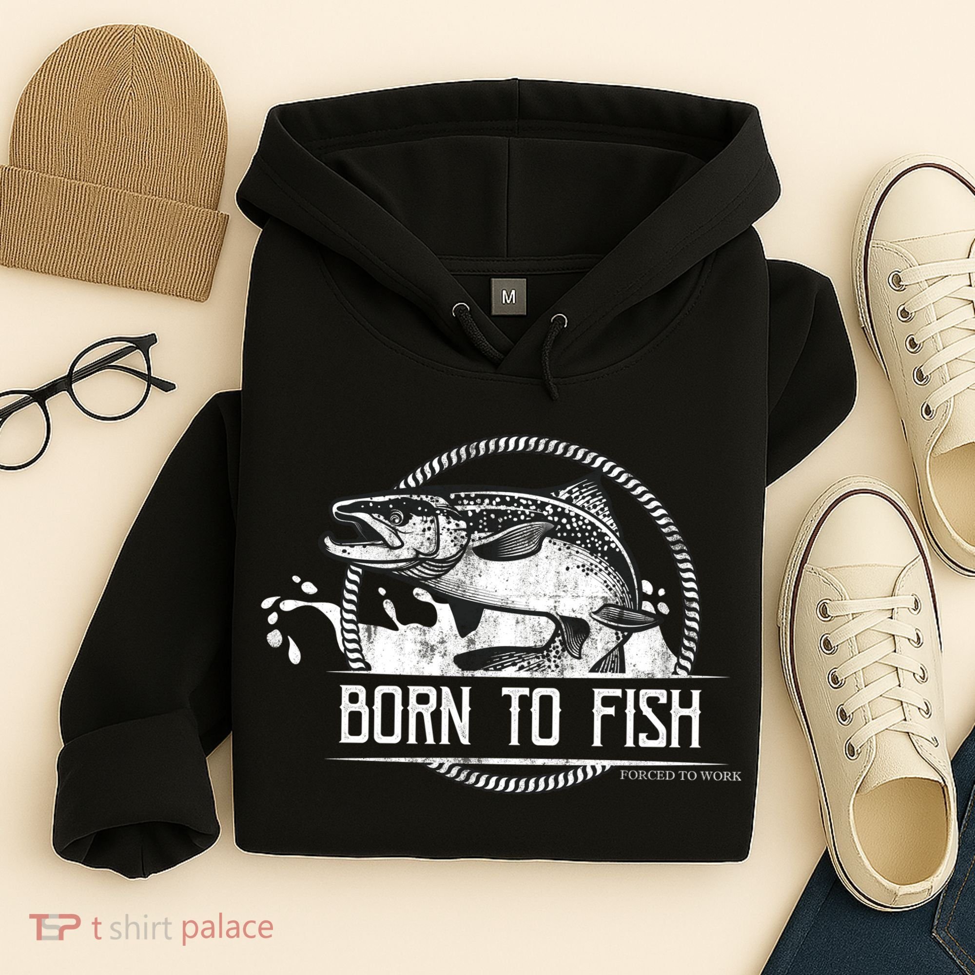 Born To Fish Forced To Work Hoodie