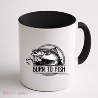 Born To Fish Forced To Work Coffee Mug thumb 1