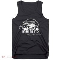 Born To Fish Forced To Work Tank Top thumb 0