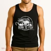 Born To Fish Forced To Work Tank Top thumb 3