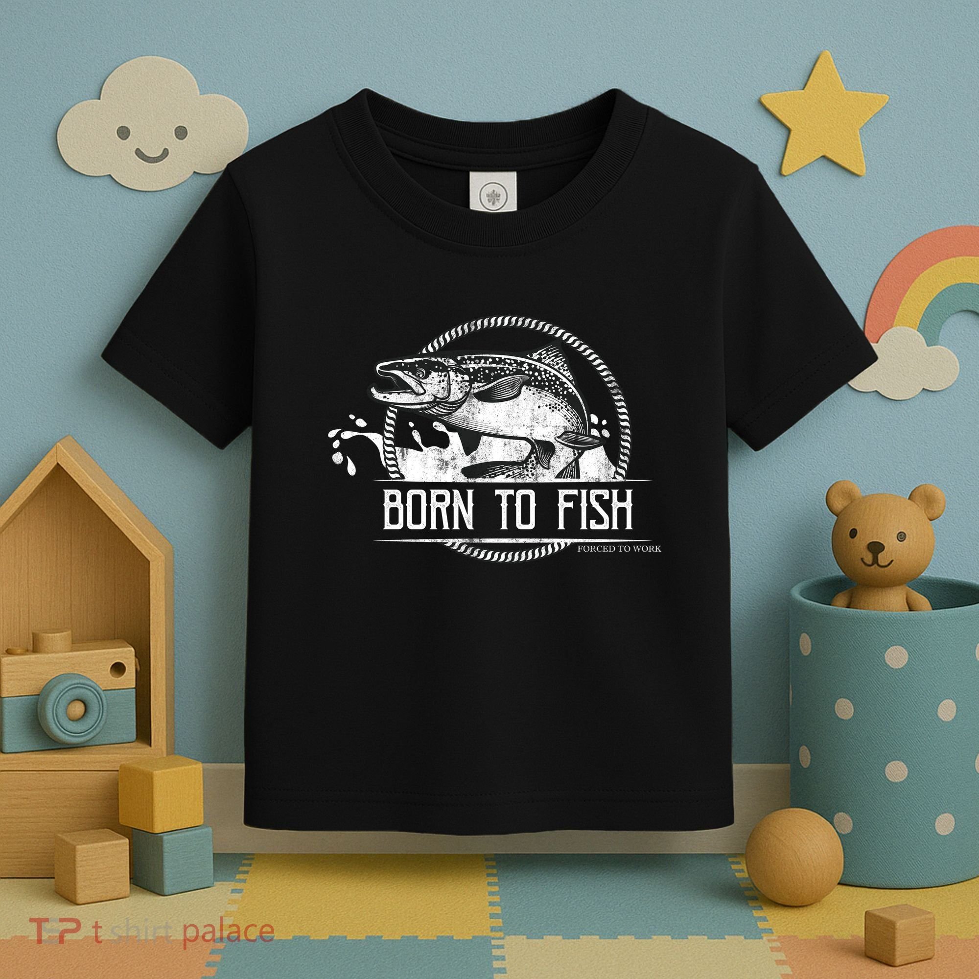 Born To Fish Forced To Work Toddler T-Shirt