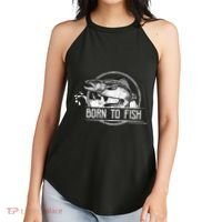 Born To Fish Forced To Work Women's Perfect Tri Rocker Tank thumb 2