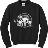 Born To Fish Forced To Work Kids Sweatshirt thumb 0