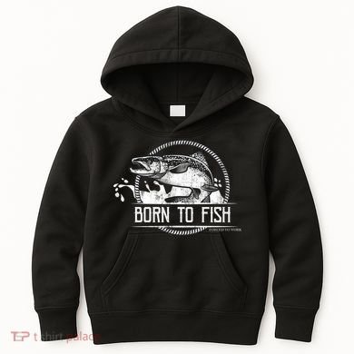 Born To Fish Forced To Work Kids Hoodie