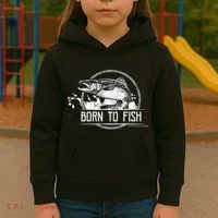Born To Fish Forced To Work Kids Hoodie thumb 3