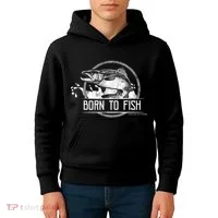 Born To Fish Forced To Work Kids Hoodie thumb 4
