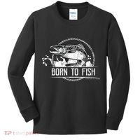 Born To Fish Forced To Work Kids Long Sleeve Shirt thumb 0