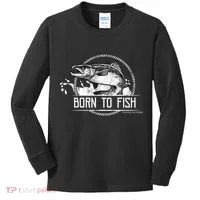 Born To Fish Forced To Work Kids Long Sleeve Shirt thumb 0