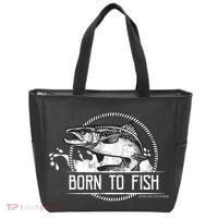 Born To Fish Forced To Work Tote Bag thumb 0
