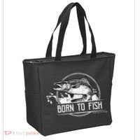 Born To Fish Forced To Work Tote Bag thumb 2