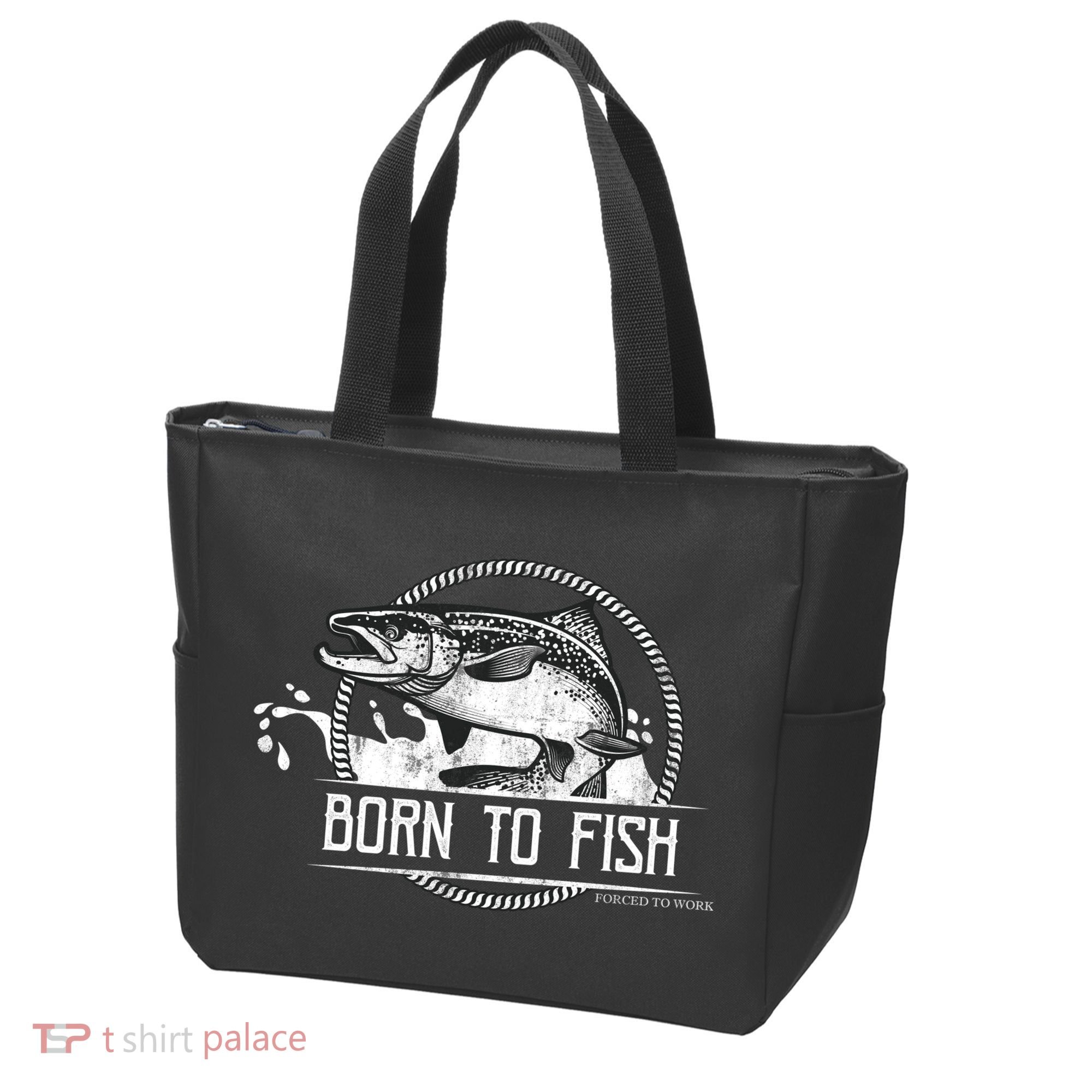 Born To Fish Forced To Work Tote Bag