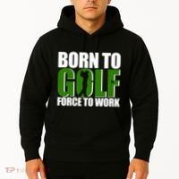 Born To Golf Force To Work Golfing Fan Hoodie thumb 2