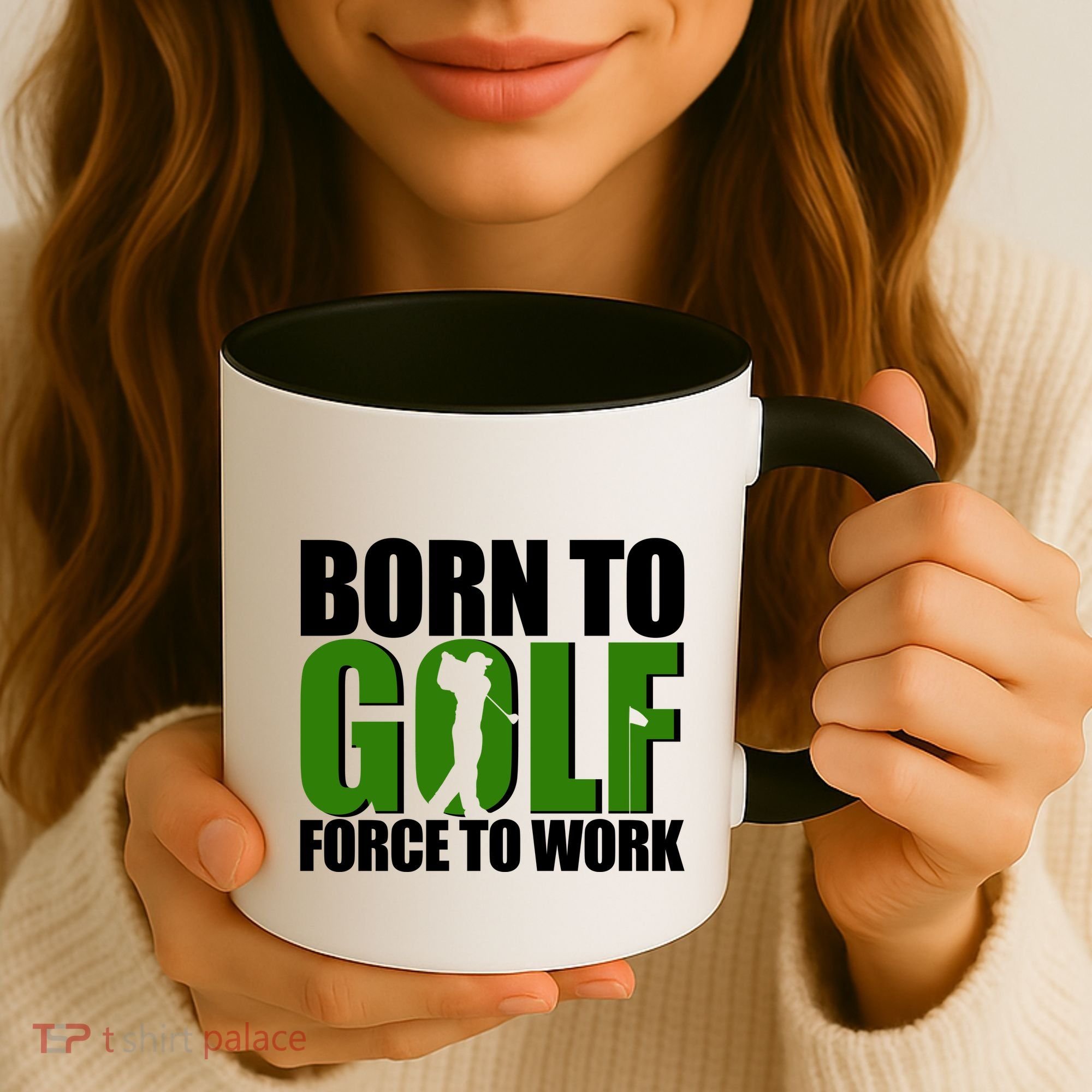 Born To Golf Force To Work Golfing Fan Coffee Mug