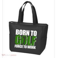 Born To Golf Force To Work Golfing Fan Tote Bag thumb 3