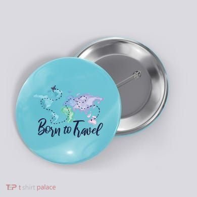 Born To Travel Button