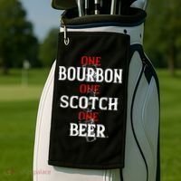 Bourbon One Scotch One Beer Golf Towel thumb 2