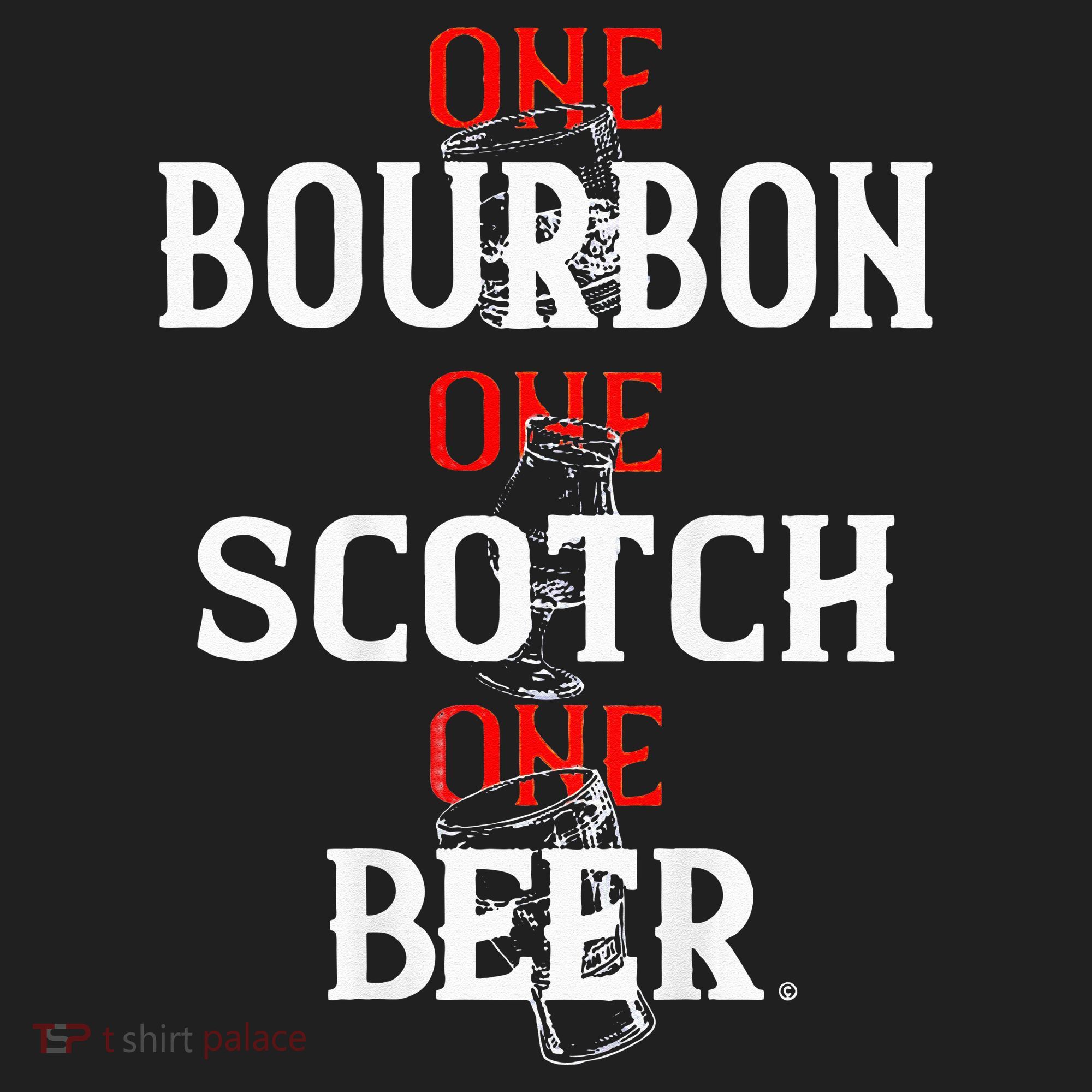 Bourbon One Scotch One Beer Golf Towel