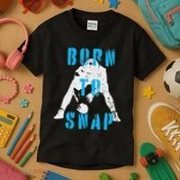 Born O Snap Football Lineman Center Long Snapper Kids T-Shirt thumb 3