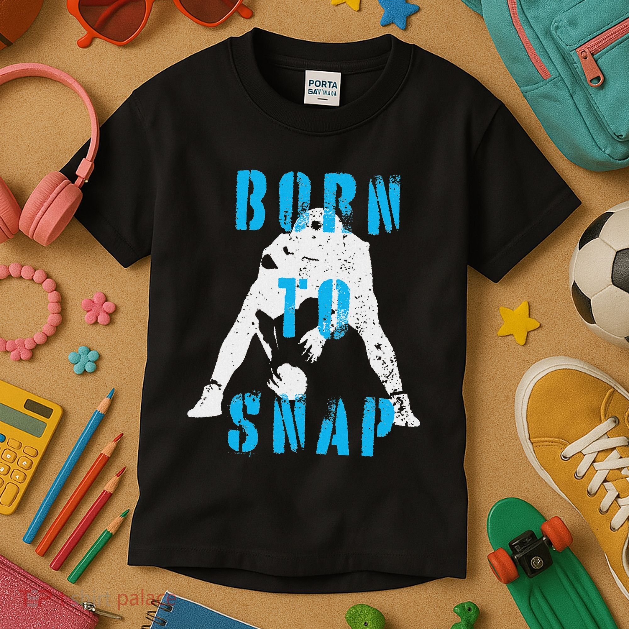 Born O Snap Football Lineman Center Long Snapper Kids T-Shirt