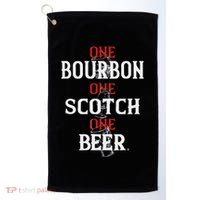 Bourbon One Scotch One Beer Golf Towel thumb 0