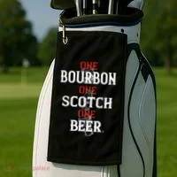 Bourbon One Scotch One Beer Golf Towel thumb 2