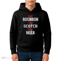 Bourbon One Scotch One Beer Kids Hoodie thumb 4