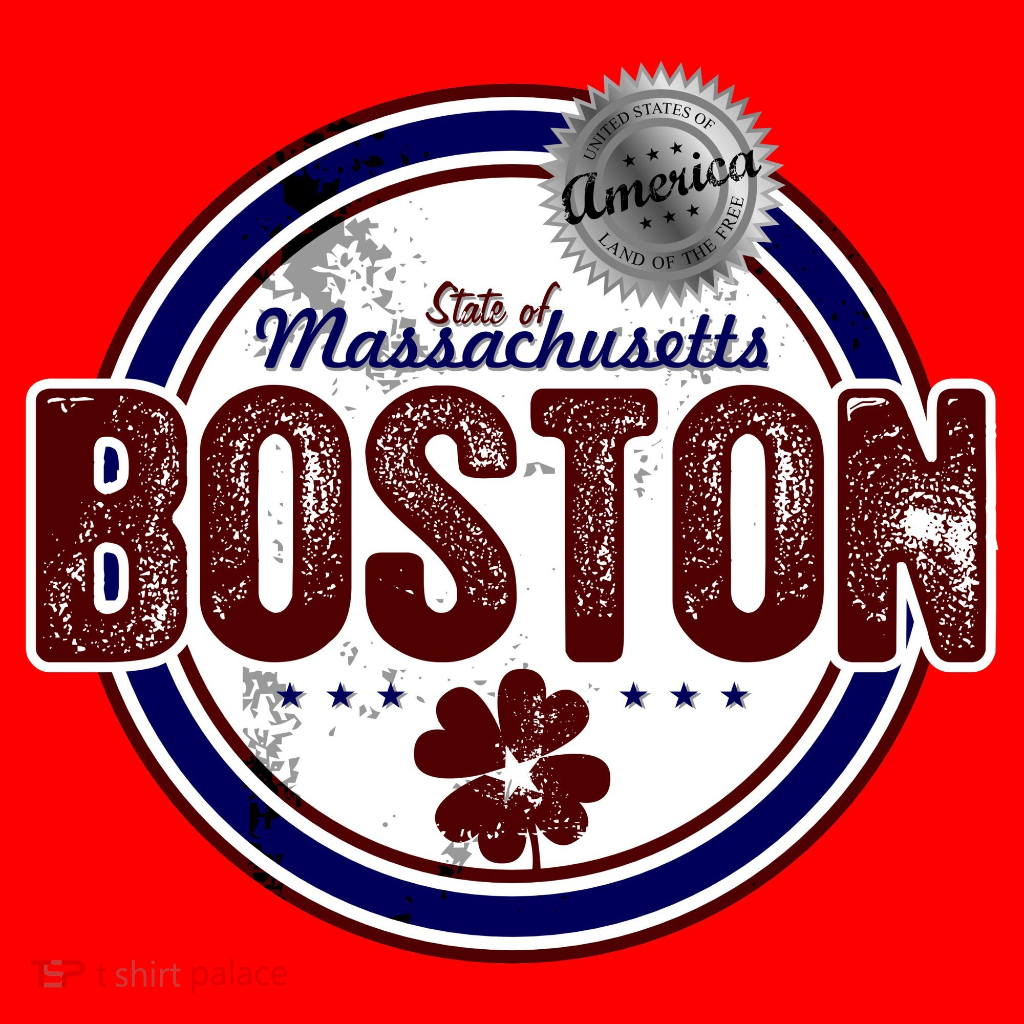 Boston Land of the Free Logo Santa Hat