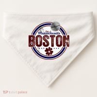 Boston Land of the Free Logo USA-Made Doggie Bandana thumb 0