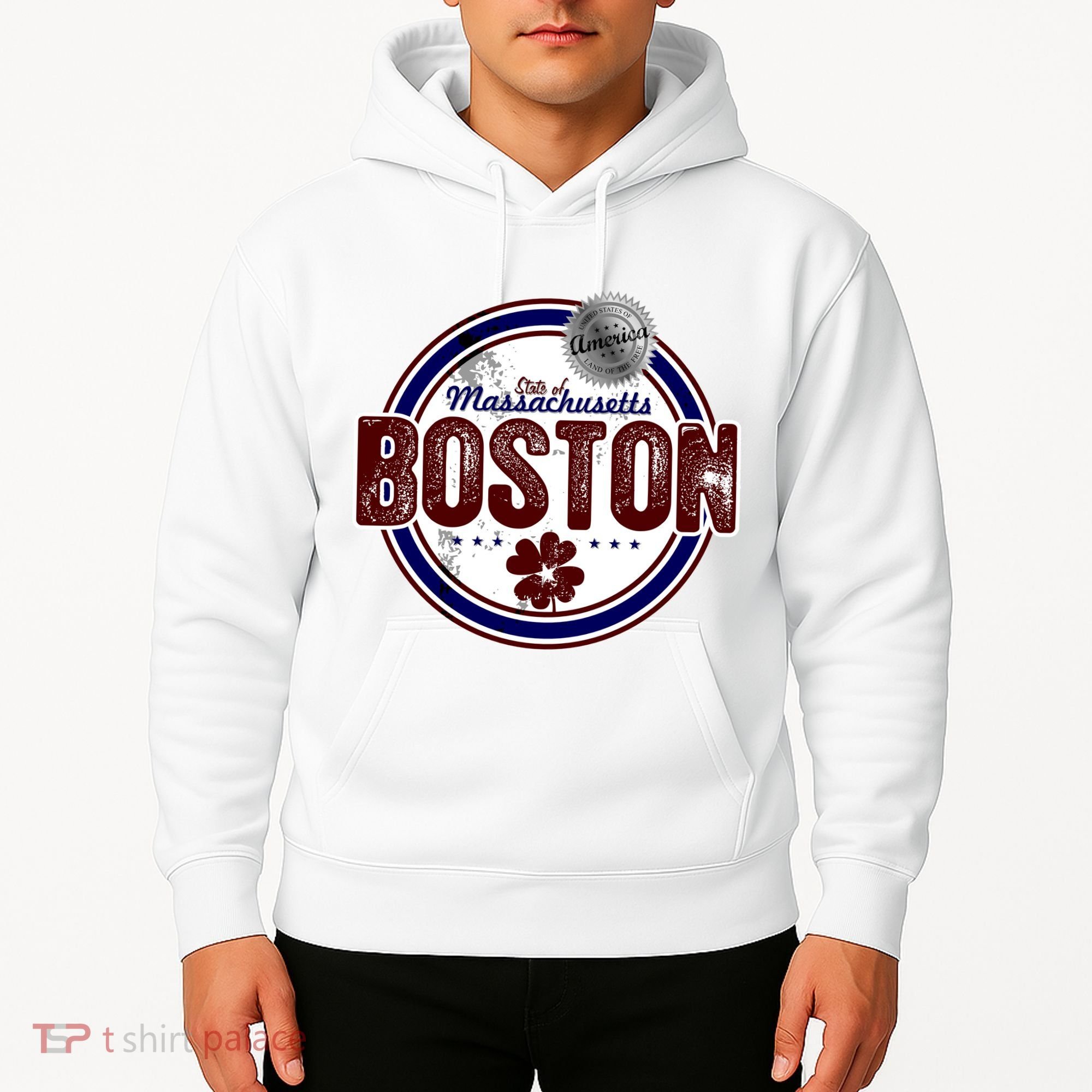 Boston Land of the Free Logo Hoodie