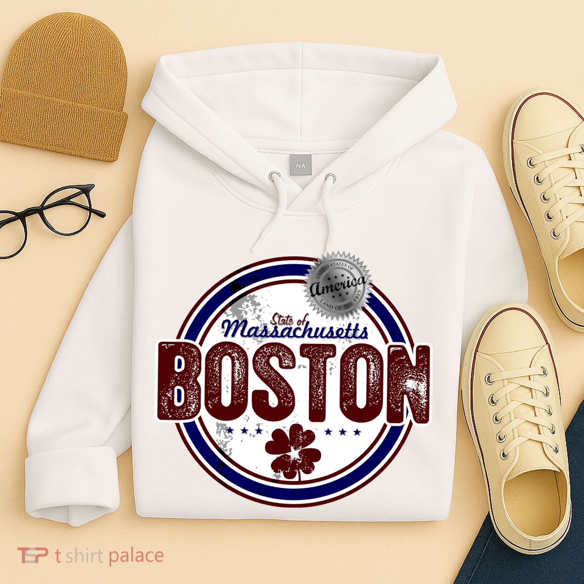 Boston Land of the Free Logo Hoodie
