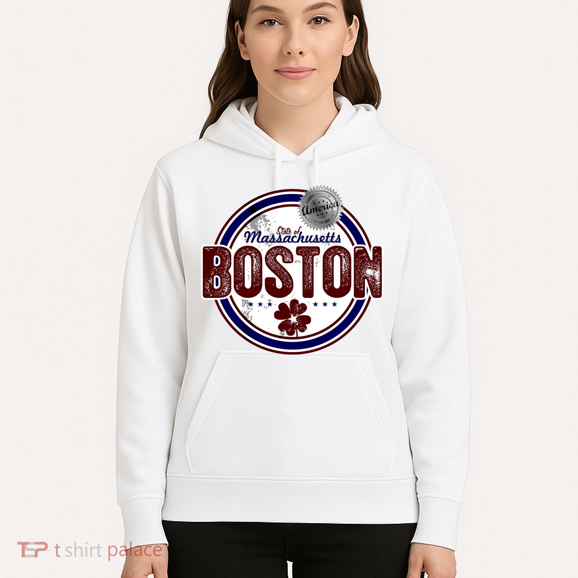 Boston Land of the Free Logo Hoodie