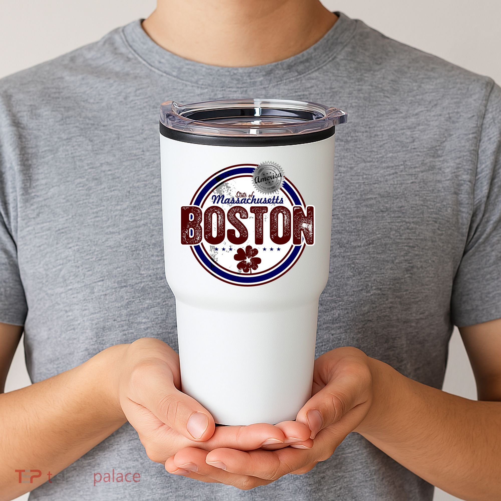 Boston Land of the Free Logo Tumbler