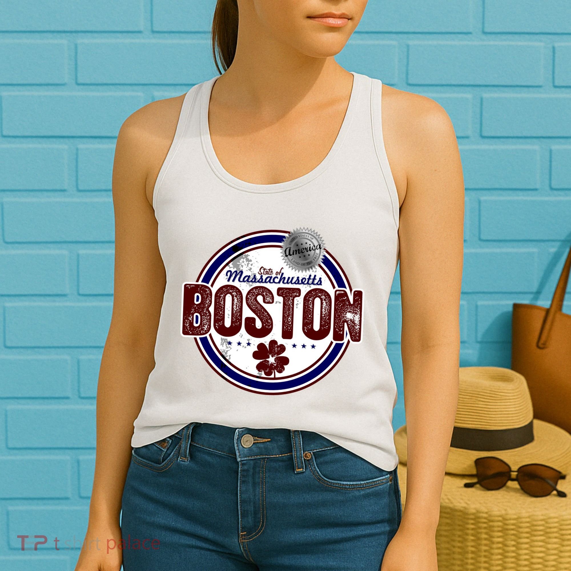 Boston Land of the Free Logo Women's Tank Top