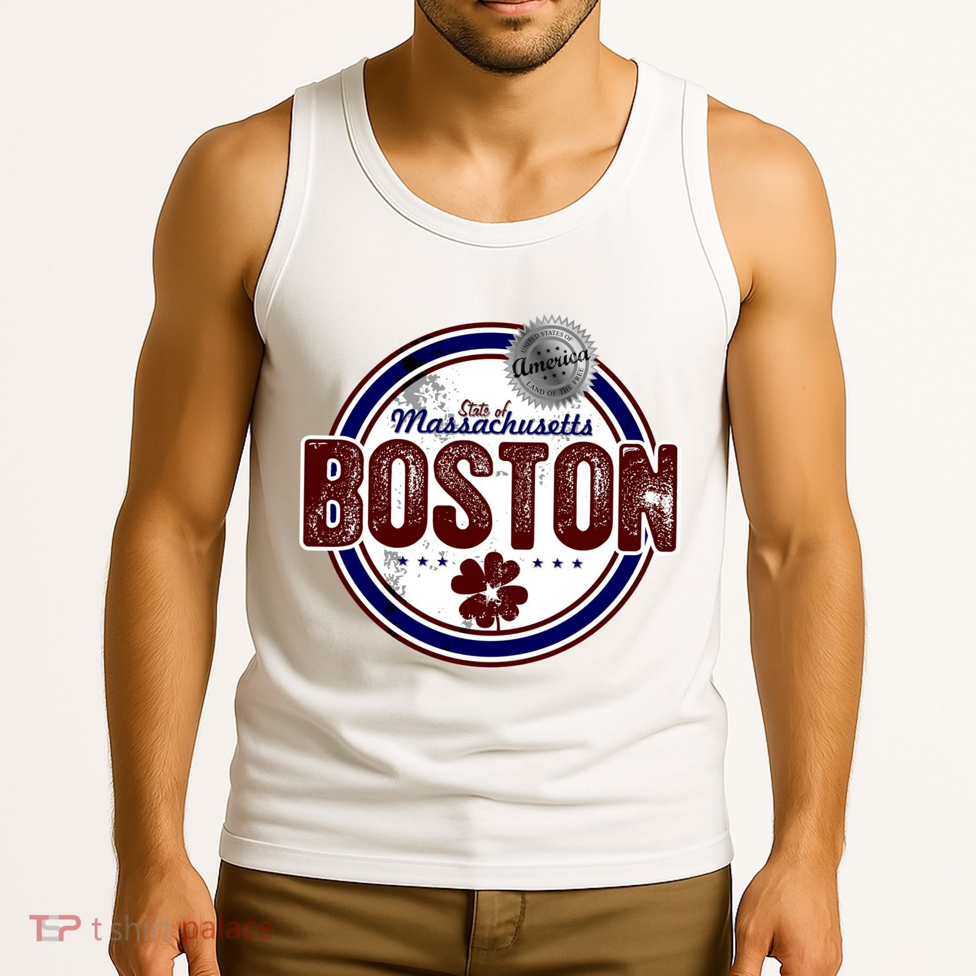 Boston Land of the Free Logo Tank Top