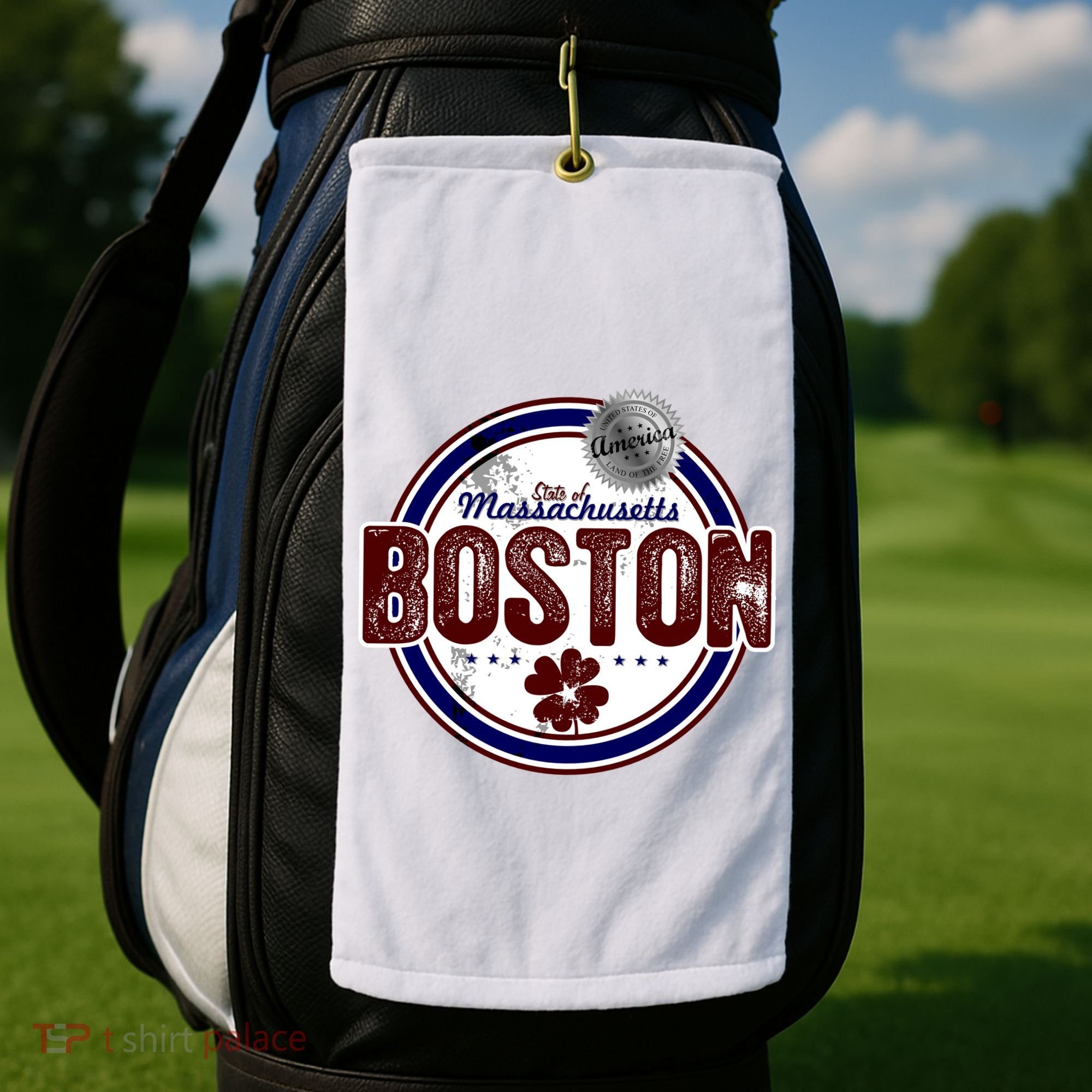 Boston Land of the Free Logo Golf Towel
