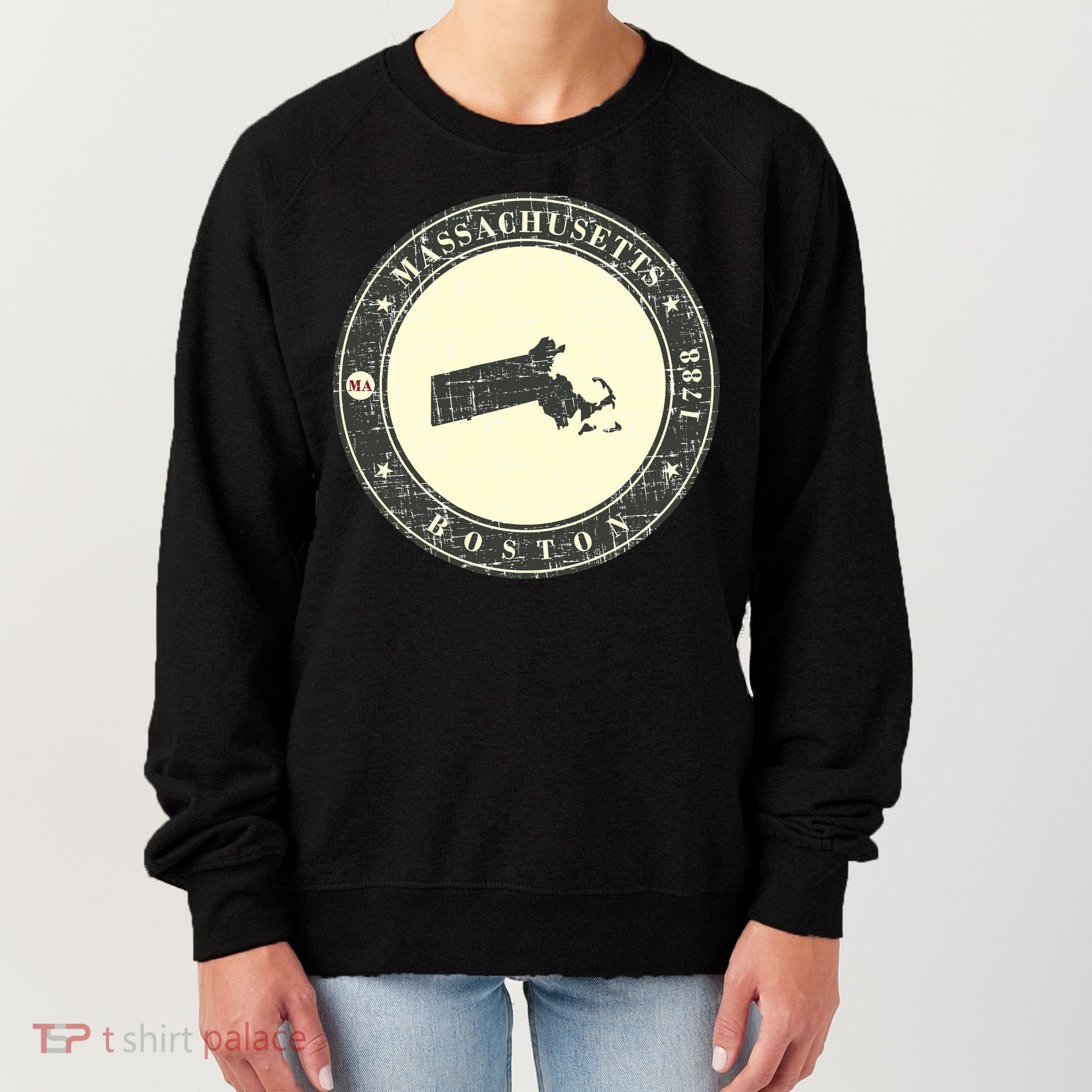 Boston Massachusetts Retro Women's Sweatshirt
