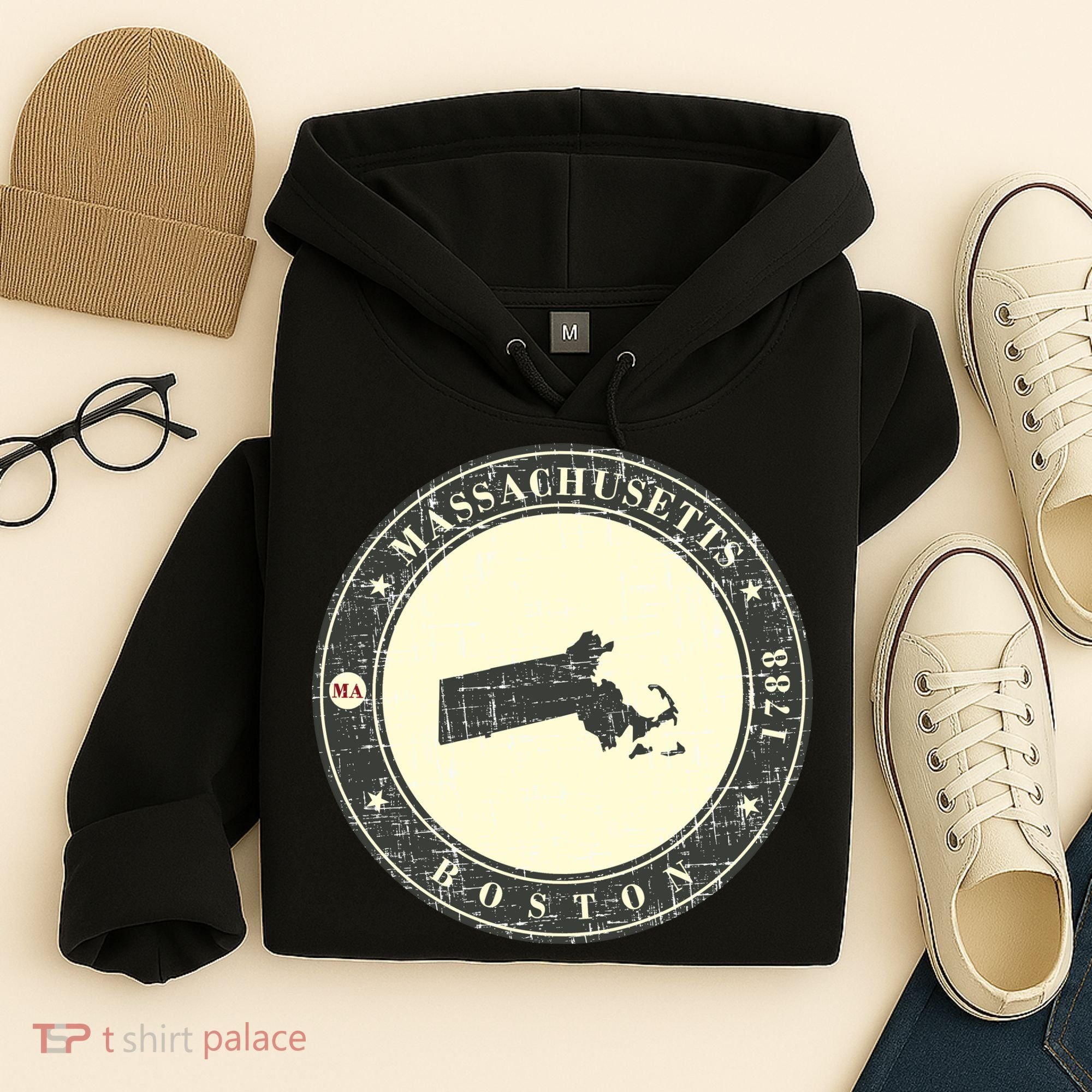 Boston Massachusetts Retro Hoodie