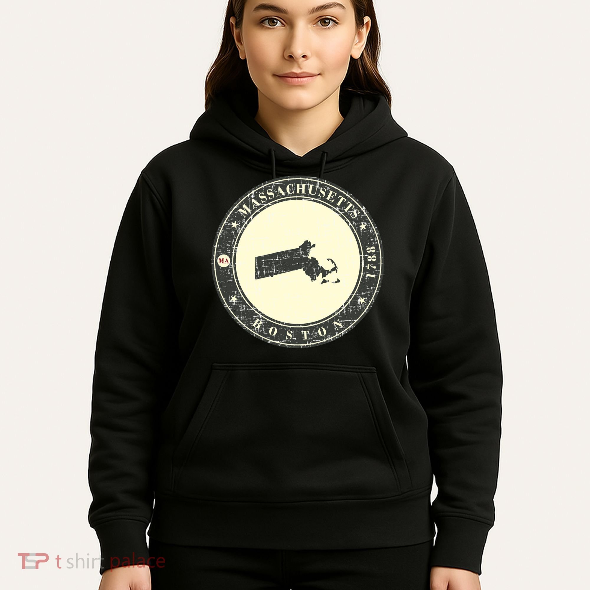 Boston Massachusetts Retro Hoodie