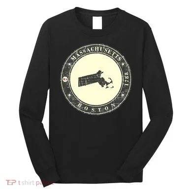 Boston Massachusetts Retro Long Sleeve Shirt