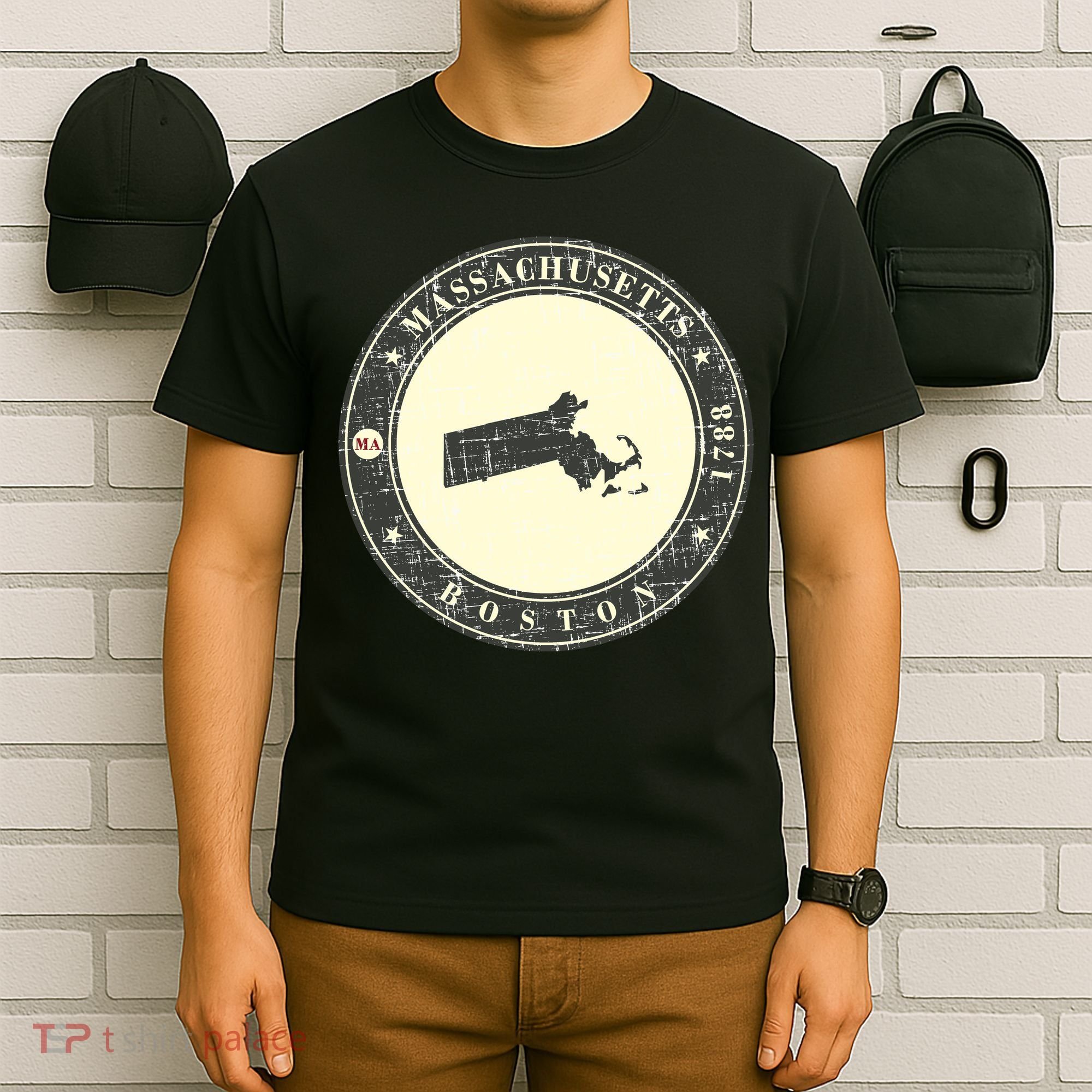 Boston Massachusetts Retro T-Shirt