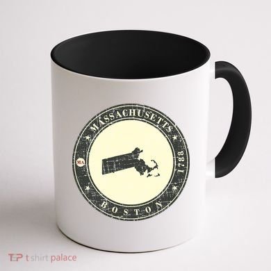 Boston Massachusetts Retro Coffee Mug back