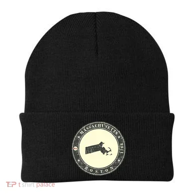 Boston Massachusetts Retro Beanie