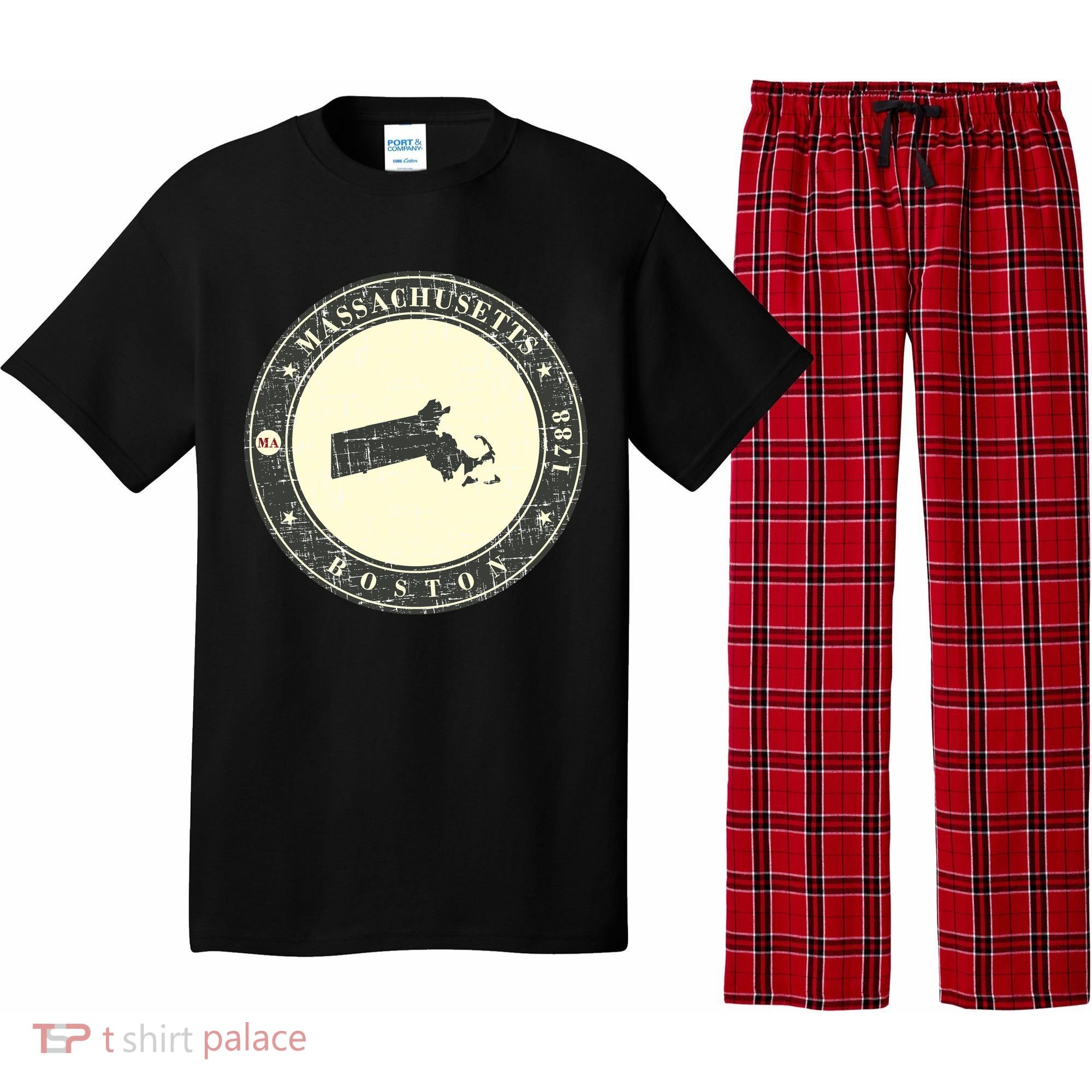 Boston Massachusetts Retro Pajama Set